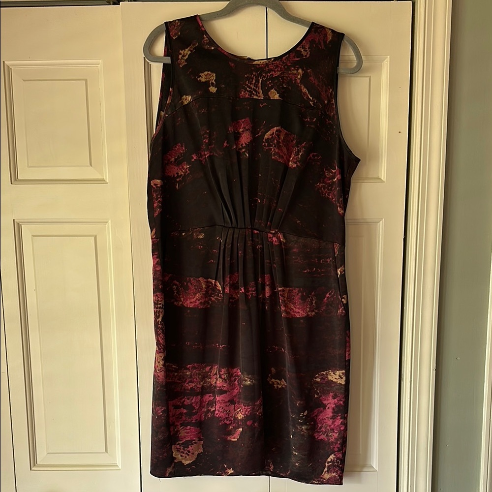 Calvin Klein Red and Pink Sheath Midi Dress